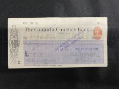 R.M.S. TITANIC: Titanic Relief Fund cheque to the family of Second-Class passenger William