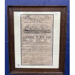 WHITE STAR LINE: Rare late 19th century promotional poster from Liverpool to New York dated 1891,