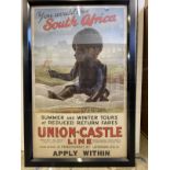 POSTERS: Early 1930s Union Castle Line promotional poster with stylised image of a baby and flaxen