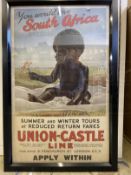 POSTERS: Early 1930s Union Castle Line promotional poster with stylised image of a baby and flaxen