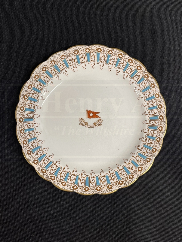 WHITE STAR LINE: First-Class Stonier and Company Wisteria side plate.