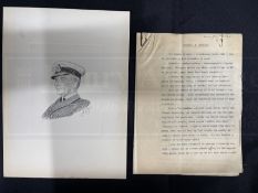 R.M.S. OLYMPIC/TITANIC - ORIGINAL DRAFT CHAPTER FROM HOME FROM THE SEA, SIGNED BY CAPTAIN ROSTRON: