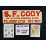 EARLY AVIATION PIONEERS/THE SAMUEL CODY ARCHIVE: Collection of printed publicity material from