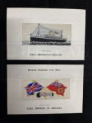 THE MAY COLLECTION: R.M.S. Empress of Ireland silk postcards. (2)