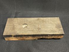 R.M.S. OLYMPIC: Pitch pine deck section. 12½ins. x 3ins. x 5ins.