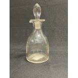 WHITE STAR LINE: Cut glass vinaigrette bottle with stopper and house flag to front. 7¼ins.