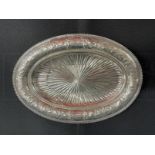 WHITE STAR LINE: First-Class silver plated starburst serving dish bearing house flag and Maltese