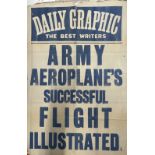 EARLY AVIATION PIONEERS/THE SAMUEL CODY ARCHIVE: Rare Daily Graphic Newspaper Billboard poster "Army