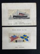 THE MAY COLLECTION: R.M.S. Lusitania silk postcards. (2)