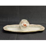 WHITE STAR LINE: Rare Stonier and Company Wisteria pattern toothpick holder on an oval base with