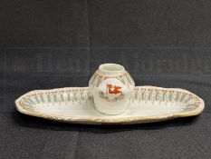 WHITE STAR LINE: Rare Stonier and Company Wisteria pattern toothpick holder on an oval base with