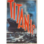 MOVIE/FILM: Extremely rare Swedish promotional poster for the 1943 Nazi propaganda movie Titanic
