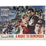 FILMS: Rare Quad movie poster for A Night To Remember (1958). Printed by The Haycock Press Ltd.