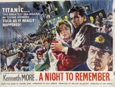 FILMS: Rare Quad movie poster for A Night To Remember (1958). Printed by The Haycock Press Ltd.