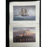 OCEAN LINER: Set of five limited edition prints of Queen Mary, Britannia, Queen Elizabeth 2, Queen