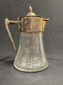 WHITE STAR LINE: Extremely rare crystal and Regent plate First-Class claret jug. 10½ins.