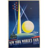 TRAVEL POSTERS: Joseph Binder New York World's Fair 1939, Grinnell Litho, New York. A strong Art