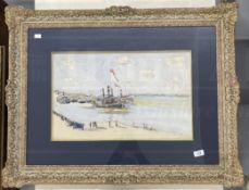 Paul Maze (1887-1979): Pencil and watercolour View of Cologne Harbour, signed and dated Paul L.