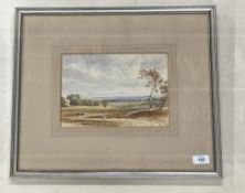 Anthony Van Dye Copley Fielding (1787-1855): Near Carnobie watercolour landscape, cattle and figure,