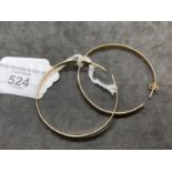 Hallmarked Jewellery: Pair of 9ct gold large hoop earrings. Dia. 2¼ins. Weight 9.4oz.