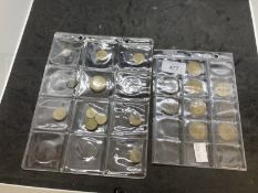 17th cent. and later coin weights William and Mary brass guinea, George II one guinea, three