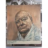 •Graham Sutherland (1903-1980): Oil on board preparatory sketch Sir Winston Churchill, signed and