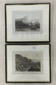 William Daniell (1769-1837): Engravings to include the harbour lighthouse Holyhead, Liverpool