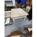 Rustic pine scrub top kitchen table with single drawer. 41ins. x 31ins. x 28ins.