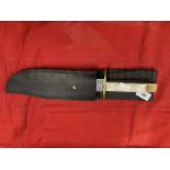 Knives: Superb quality custom Bowie knife, by Jonathan Crookes Sheffield with pistol and shield