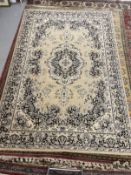 Carpets & Rugs: 20th cent. English carpet, ivory ground with floral decoration in blues, browns,