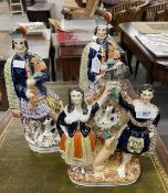 19th cent. Staffordshire flatbacks, two figures depicting Mr Brown (Queen Victoria's companion)