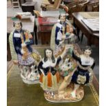 19th cent. Staffordshire flatbacks, two figures depicting Mr Brown (Queen Victoria's companion)