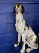 20th cent. Oversize ceramic model of a pointer dog. 29ins.