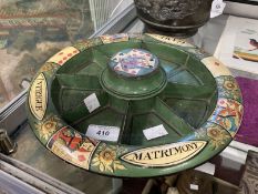 Early 19th cent. Chinese export Pope Joan card game staking board, the border embellished with