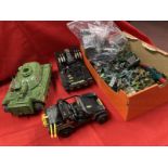 Vintage Toys: Britain's Soldiers, playworn Dinky Britain's Kubelwagen, Action Force, etc.