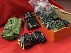 Vintage Toys: Britain's Soldiers, playworn Dinky Britain's Kubelwagen, Action Force, etc.