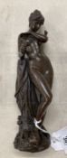 Felix Gorling (1860-1932): Art Nouveau bronze figure 'Psyche' by Felix Gorling, nude female