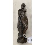 Felix Gorling (1860-1932): Art Nouveau bronze figure 'Psyche' by Felix Gorling, nude female