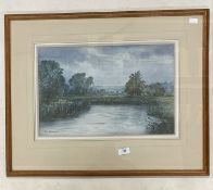 Roy Beddington (1910-1995): Watercolour Fishing on the River Test, signed lower right, framed and