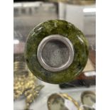 Hallmarked Silver: Art Deco green marble frame with silver ring by Charles Turman Burrows