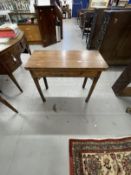 Early 19th cent. Mahogany tea table on chamfered supports. 34ins.