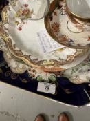 Ceramics & Glass: Gaudy Welsh style meat plate, blue jug, Royal Crown Derby and Kimberly pattern