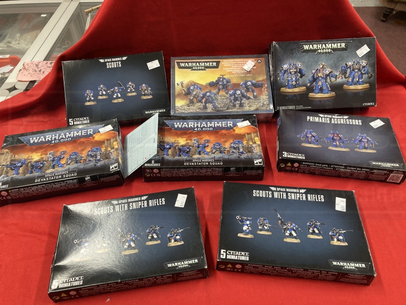 Toys & Games: Warhammer construction kits, warriors. Space Marines, Scouts with sniper rifles x 2, - Bild 2 aus 10