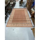 Carpets & Rugs: 20th cent. Belgian made Ambiente carpet, dark pink ground with ivory floral