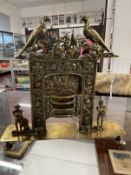 19th cent. Brass miniature fireplace, probably a travelling salesman's or an apprentice piece, the