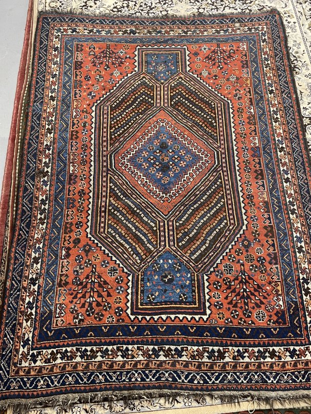 Carpets & Rugs: Late 19th cent. Caucasian Kazak carpet, red ground with central medallion
