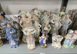 Ceramics: Various Continental bisque figures. A/F (28)