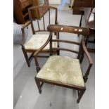 19th cent. and later dining chairs plus a 20th cent. Metamorphic child's highchair. (6)