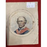 19th cent. Military watercolour, portrait of General Sir William Fenwick Williams, 1st Baronet Bt