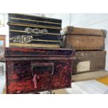 Luggage/Tins: Canvas suitcase with leather handle Southern Railway luggage label to the base,